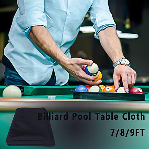 haxTON Pool Table Accessories Billiard Cloth for 7, 8, 9 Foot Table Choose from Standard Green, English Green, Navy Blue, Red, Blue or Black Billiard Table Felt for Pool Table (Balck, 9 Feet)