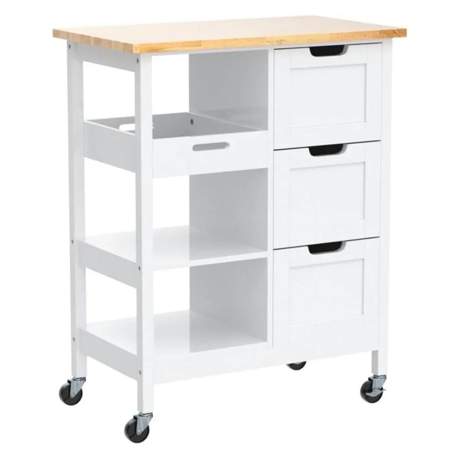Carrello multiuso da cucina Carrello for isola da cucina con piano in legno massello su ruote, sala da pranzo portatile con rotelle che serve carrelli di servizio mobili mobili Carrello di servizio(Gr