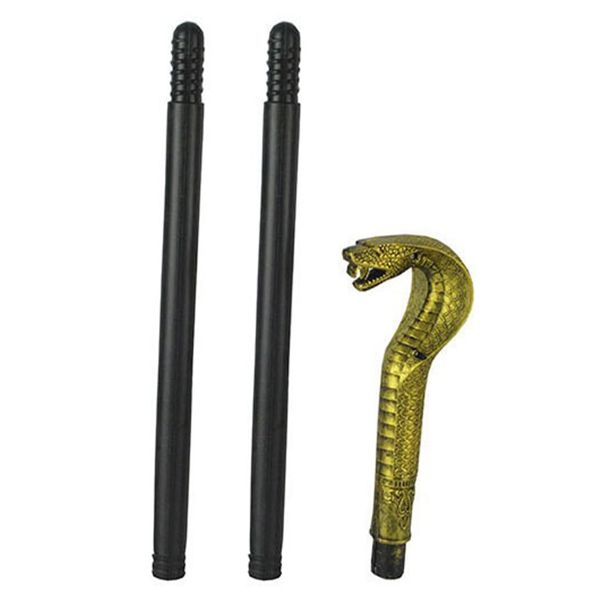 2 Pezzi Canna Egiziana Scettro Egiziano con Testa di Serpente Dorato e Scettro con Artiglio Dorato Scettro Egiziano per Halloween Giochi di Ruolo Tema Costume Accessori di Carnevale