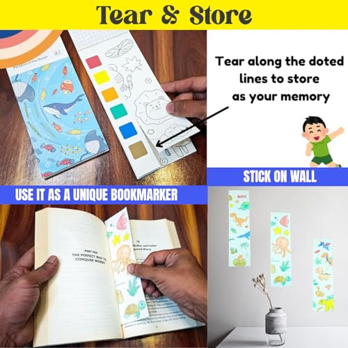 Image of SNAPTRON DIY Return Gifts for Kids Birthday - 18Pcs Water Paint Book with Brush, Return Gifts for Kids, Coloring Books with Water Paint Color in Each Sheet, DIY Drawing Book, Best Return Gifts