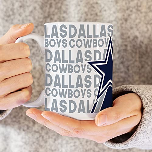 Image of Rico Industries NFL Football 15 oz White Ceramic Mug