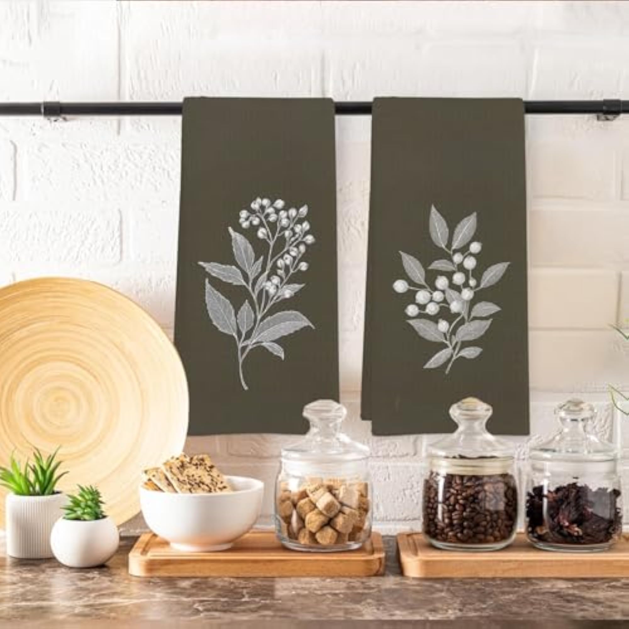 Vintage Botanical Kitchen Towels Set of 2