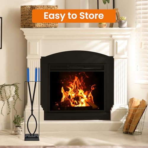 Tisonnier et pinces à feu accessoires de cheminée robustes kit outils Uten - 6
