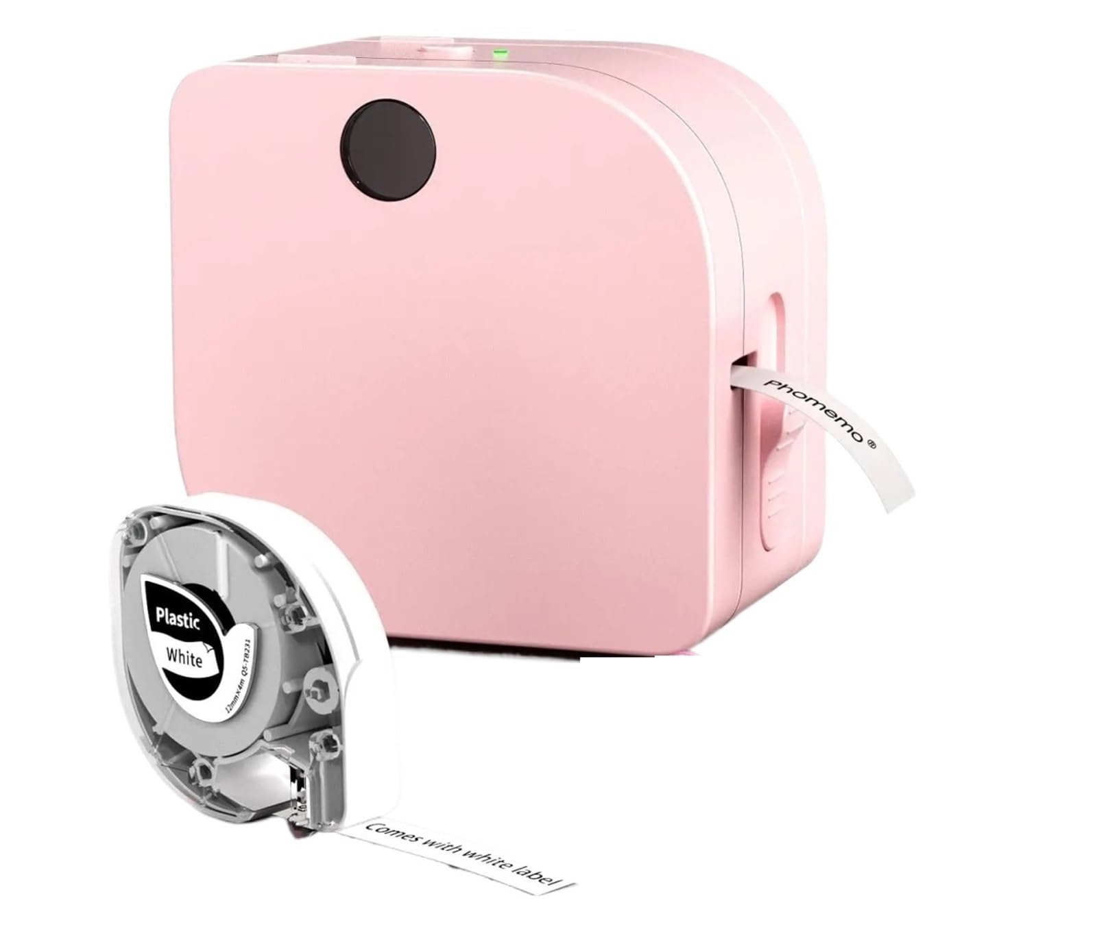 Producent etykiet, Przenośna Drukarka Etykiet Bluetooth P12 Z Drukiem Termotransferowym I Wieloma Szablonami Do Przechowywania, Biura Domu, do domu, kuchni, biura(Pink)