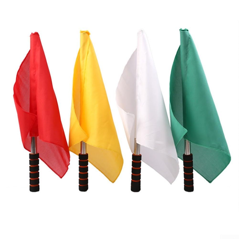 Drapeaux d'arbitre avec mât en mousse imperméable pour compétition sportive (jaune)
