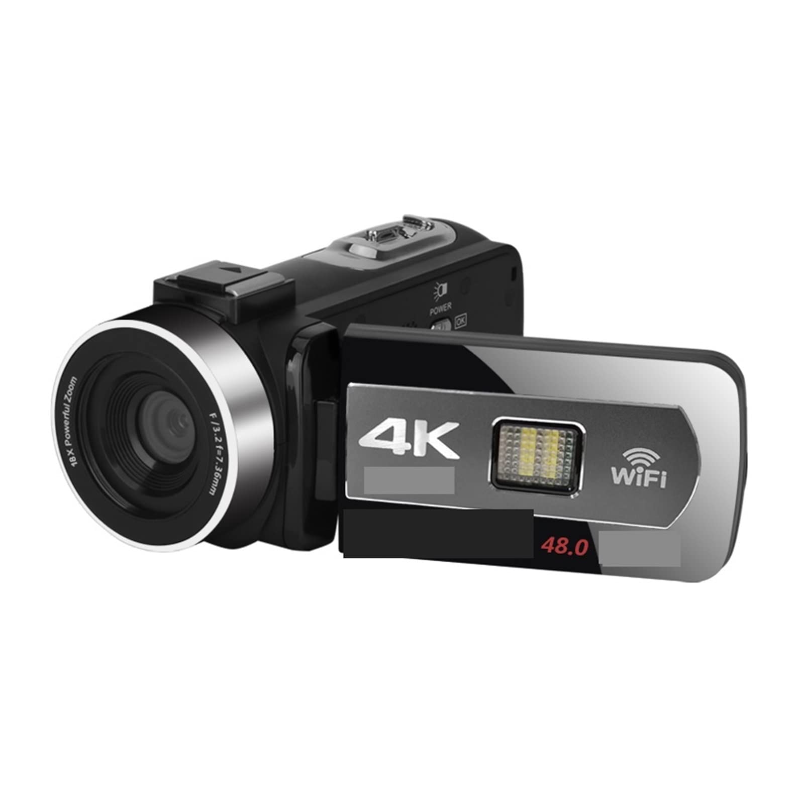 Videocámara, Cámaras de Video Digitales 4K Blogger al Aire Libre Grabación Streaming Vlog Set 18X Zoom Time-Lapse Videocámara Web Enfoque automático Cámara de vlogging(16G)