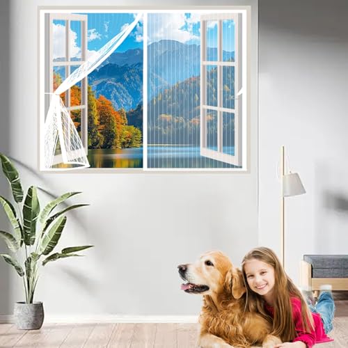 Moustiquaire aimantée anti-insectes rideau blanc de porte 215cm