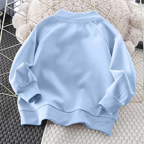 DDAPJ pyju Kids Girls Boys Zip Up Sweatshirts Bomber Jackets Loose Casual Fall Coat Plain Long Sleeve Outerwear with Pockets4