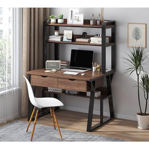 ゲーミングデスク モダンでシンプルなコンピューターテーブル(引き出しと本棚付き) ライティングデスク 学生用ライティングスタディテーブル