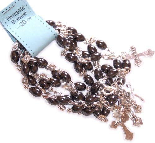Six (6) Oval Hematite Beads chaplets 10 beads Rosaries Set (Bead size 7mm-