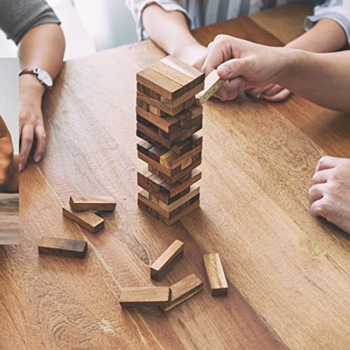 Ks Tumbling Tower Game 72 Pieces Challenging Building Blocks Wood Stacking Balancing Backpacking Night Game For House Parties Holiday Travel Set - Pack Of 1 With Custom Ks Luggage Tag #TOP6