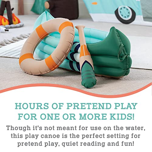 MindWare Oh So Fun! Canoe Playset – Kids Camping Toys Set with Inflatable Canoe, Paddle, Life Preserver and Hand Pump - Pretend Play Camping Toys for Kids - Ages 3 & Up - Thumbnail 4