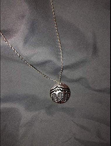 Muzhe Mountain Necklace For Women Snowy Mountain Necklace Hiking Mountain Peak Necklace For Nature Outdoor Lovers, Skiers, Hikers(Leather Rope) #TOP2