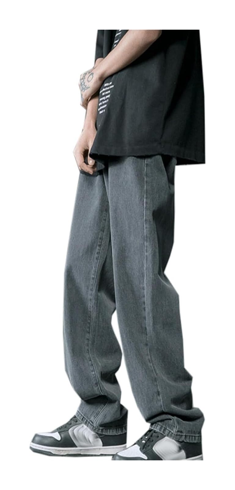 Dżinsy Baggy dla mężczyzn szerokie dżinsy skater hip-hopowe dżinsy na co dzień luźne spodnie dżinsowe Y2K Streetwear Style Slim Fit Jeans dla mężczyzn