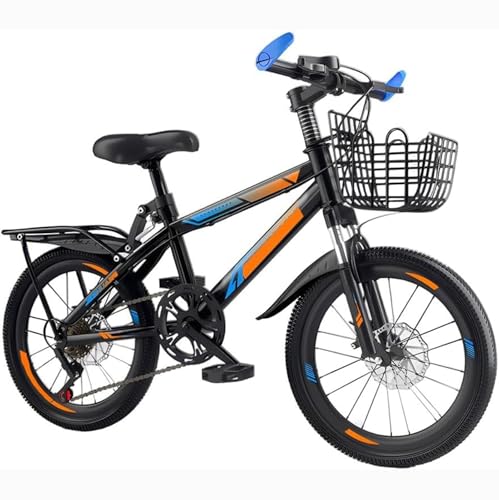 Bicicleta de Montaña para Niños de 26 Pulgadas, 7 Velocidades, Altura Ajustable, Carga Máxima 100 kg, Viene con Canasta, Adecuada para Niños y Niñas de 8 a 16 Años E,22 Inches