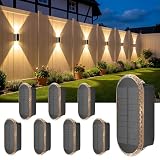 ELLASAY Solar Wandleuchte Aussen Up und Down, IP65 Wasserdicht 8 Stück