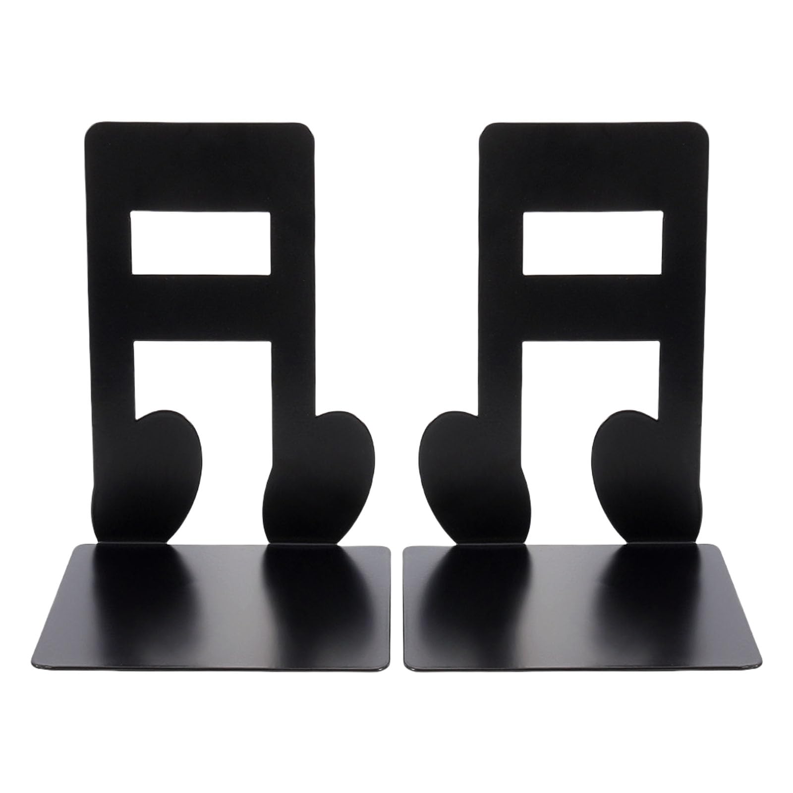 Of 2 Heavy Duty Metal Bookends for Shelves Hollowed Musical Note Metal Book Stopper for Home Library Decorative Shelf