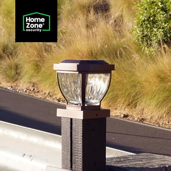 HOME ZONE Security Solar Post Cap Lights 4x4 3.5 x 3.5 in. Post Lights Bronze