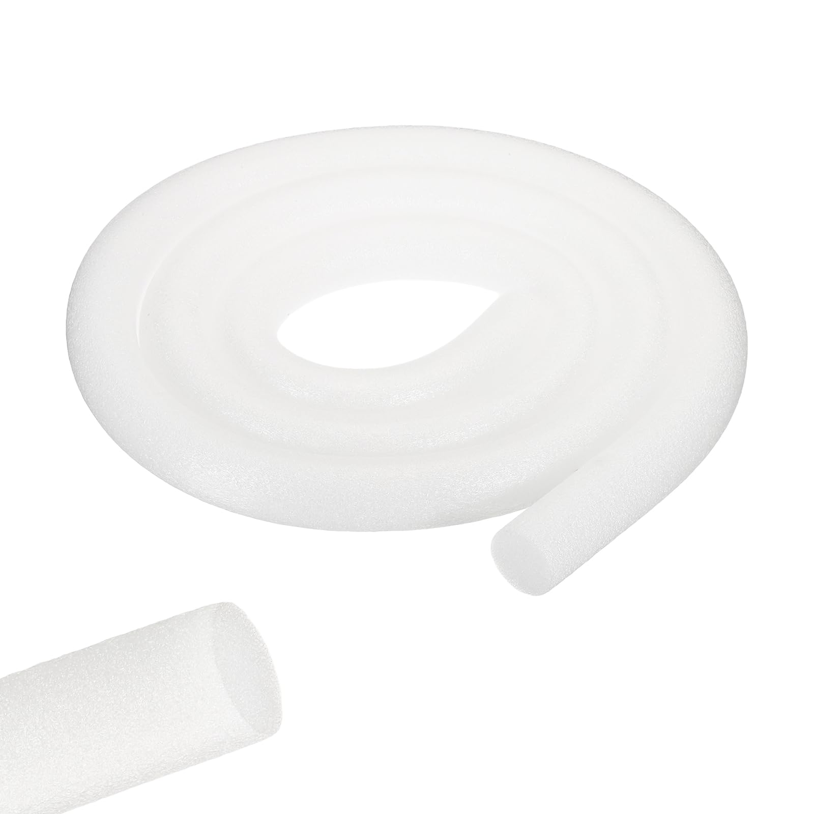 sourcing map 3 Roll 6.5 ft Foam Noodles for Crafts, 1-1/2 Inch Dia Pearl Cotton Tube Rod for Flower Modeling DIY Arts Supplies Sealing Concrete Gaps Filler, Crack Filling, Doors, White