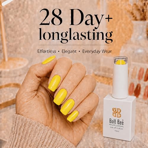 Image of Bolt Bee yellow Color Gel Nail Polish Soak Off UV Gel 15ML DIY at Home Manicure Salon Nail Art