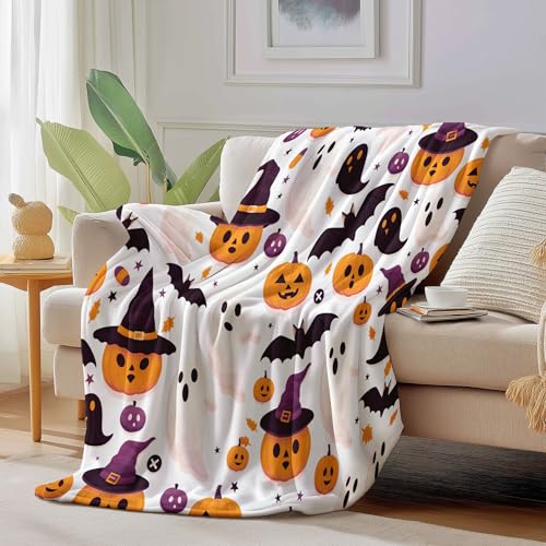 Couverture sorcière citrouille douce en flanelle au design exclusif - 4