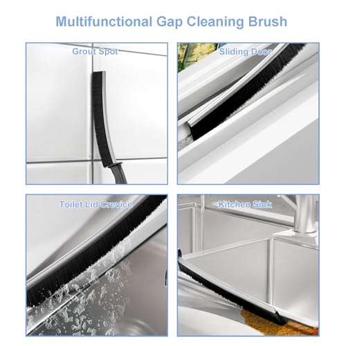 Image of Ghislaine Hard Bristle Crevice Cleaning Brush, Gap Cleaning Brush Multifunctional Crevice Cleaning Tool for Household, Bathroom, Kitchen, Tiles, Window, Door Slots