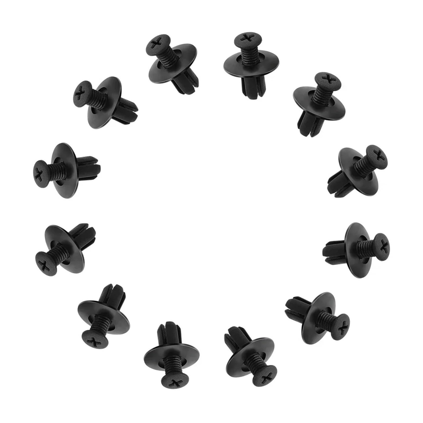 KXFVYNE 300 50pcs 8mm Plastic Fasteners Screws Car Bumper Fenders Black Rivets Push Pin Clips Accessories(50pcs)