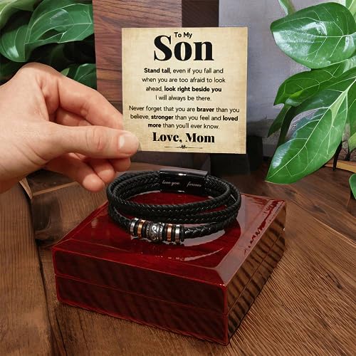 Regalos para hijo pulsera de cruz cubana con mensaje de amor 7