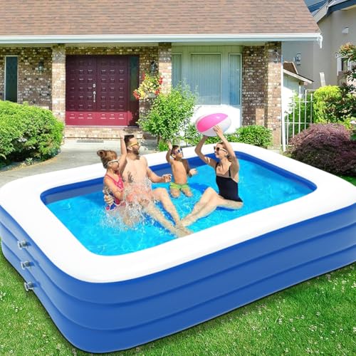 Piscina Inflável para Crianças e Adultos, Piscina Familiar Extragrande e Reforçada, Adequada para Crianças Pequenas, Uso ao Ar Livre, Jardins, Quintais e Festas Aquáticas de Verão.(50 x 160 x 250 cm)