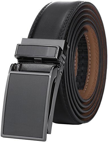 Marino Avenue Ratchet Belt for Men. Adjustable Leather Dress Belt with 38 Easy to Click Into Place Ratchet Closures.
