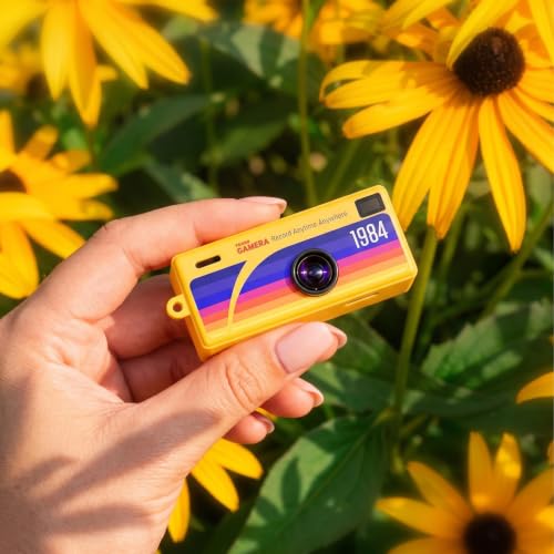 Image of Questsole Mini Keychain Digital Camera for Vlogging - 1080P HD Thumb Camera Video Recorder, Retro Bag Charm Digicam with Flashlight, Lightweight 26g Pocket Camera for Students, Travel, Reels - Black