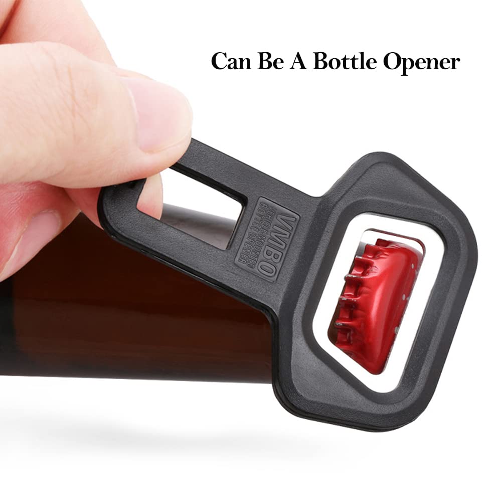 2 Clip Per Cintura Di Sicurezza Auto BAOSROY - Disattiva Allarme Con Apribottiglie Integrato, Nero - Foto 3