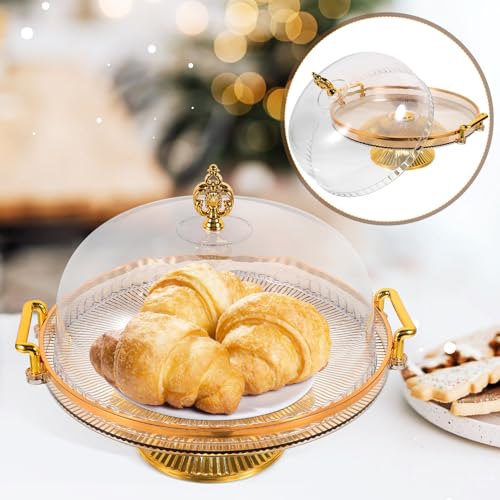 Luxury Cake Display Stand Gold Cover High-Base Dessert Tray for Parties Cupcake Rack Wedding Cake Stand Dessert Display Rack for Occasions - Image 7
