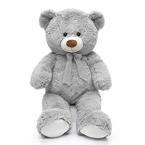 DOLDOA Giant Teddy Bear Soft Stuffed Animals Plush Big Bear Toy for Kids,Girlfriend 35.4 inch(Grey)