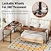 BYMECOST Laptop Desk for Bed, Adjustable Height & Length Laptop Bed Table,Overbed Table with Wheels for Queen Size Beds,Rolling Standing Desk,Over Bed Table for Working Reading Eating