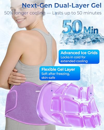 Image of KingPavonini Reusable Ice Pack for Back Pain Injury Instant Relief, Purple