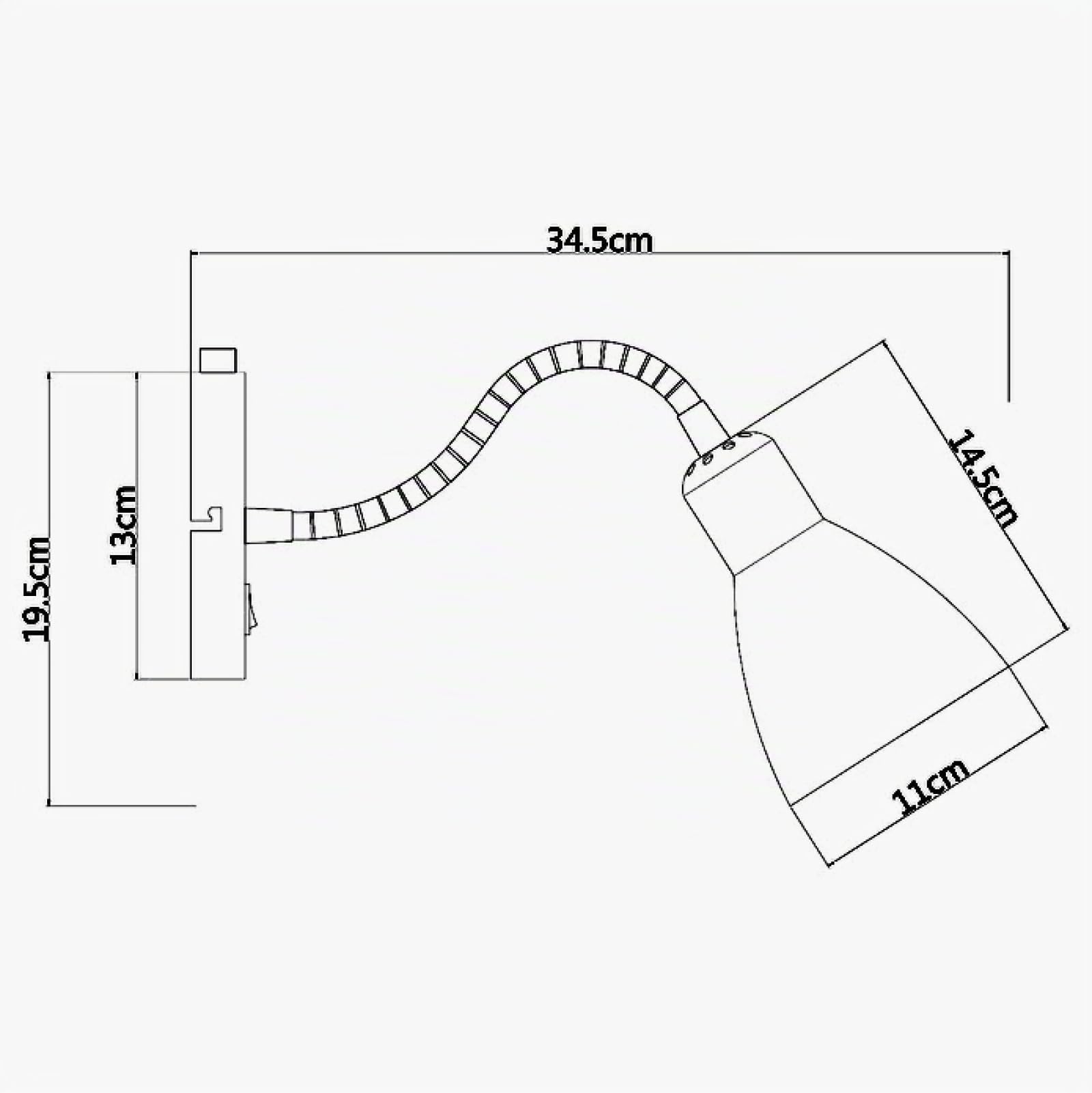 Lampada da parete per interni – Lampada da lettura LED con corpo bianco e cavo – Lampada da parete per casa e ufficio