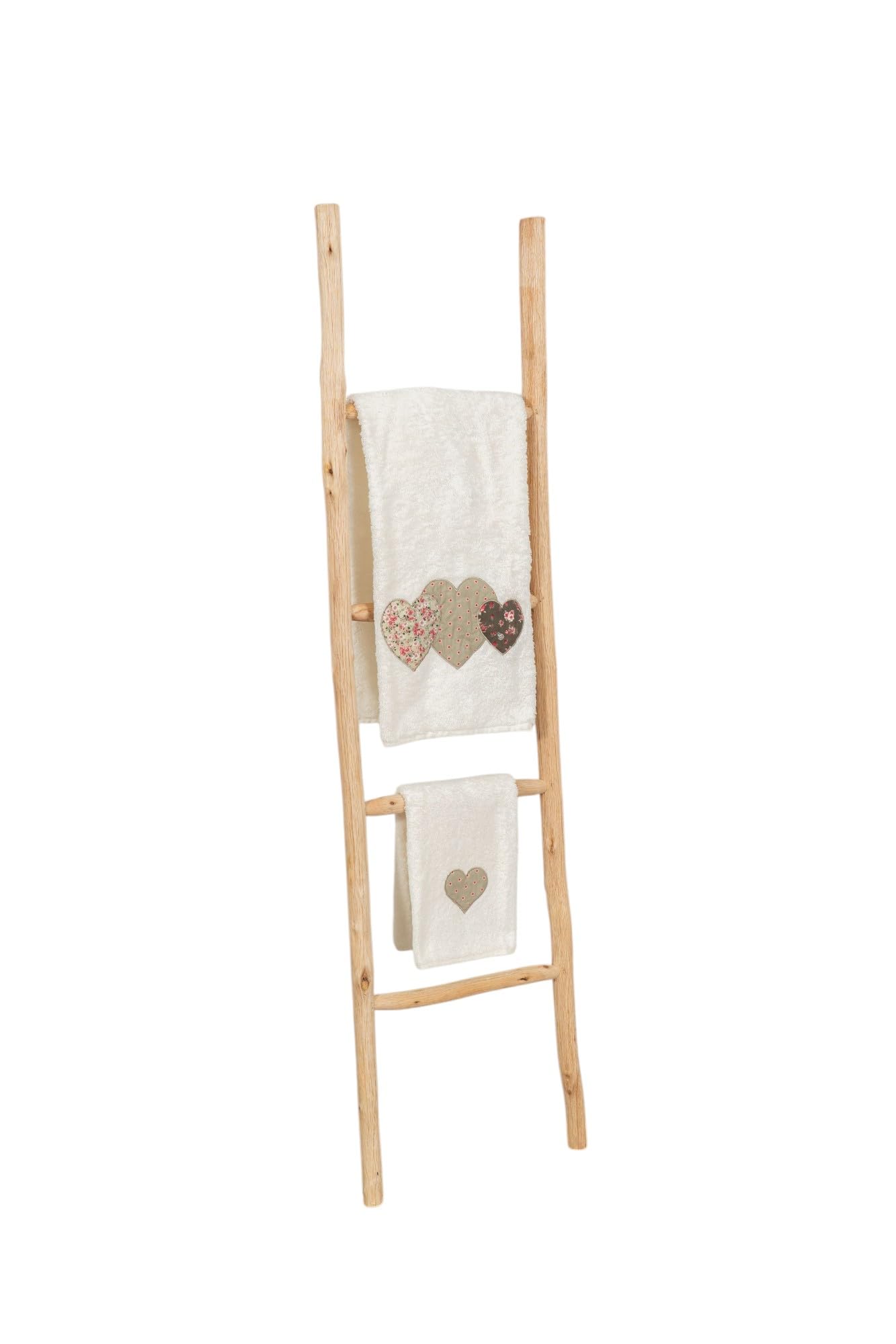 Handdoekladder Voor De Badkamer - 100 X 6 X 28 Cm - Decoratieve Houten Ladder In Shabby Chic Stijl