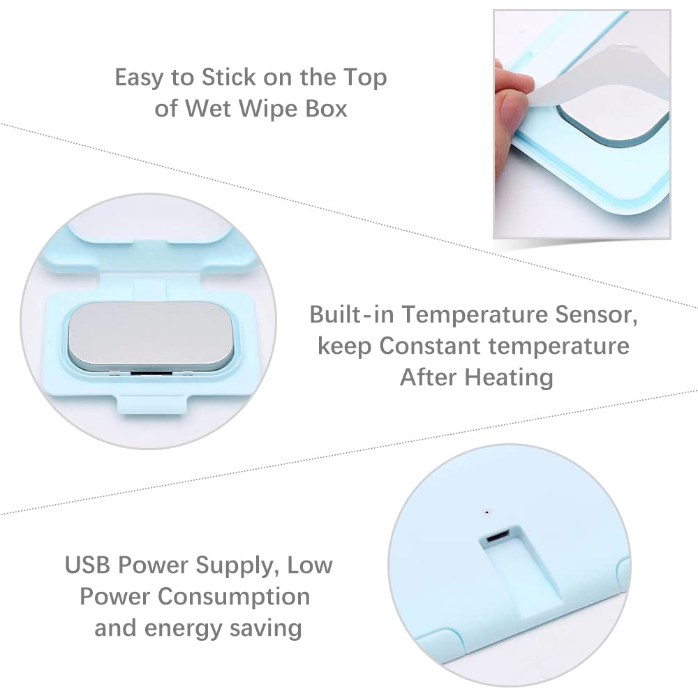 HUIOP toallitas Calientes,Calentador de toallitas húmedas portátil para bebés Calentador de toallitas húmedas para bebés Calentador Alimentado por USB Viajar