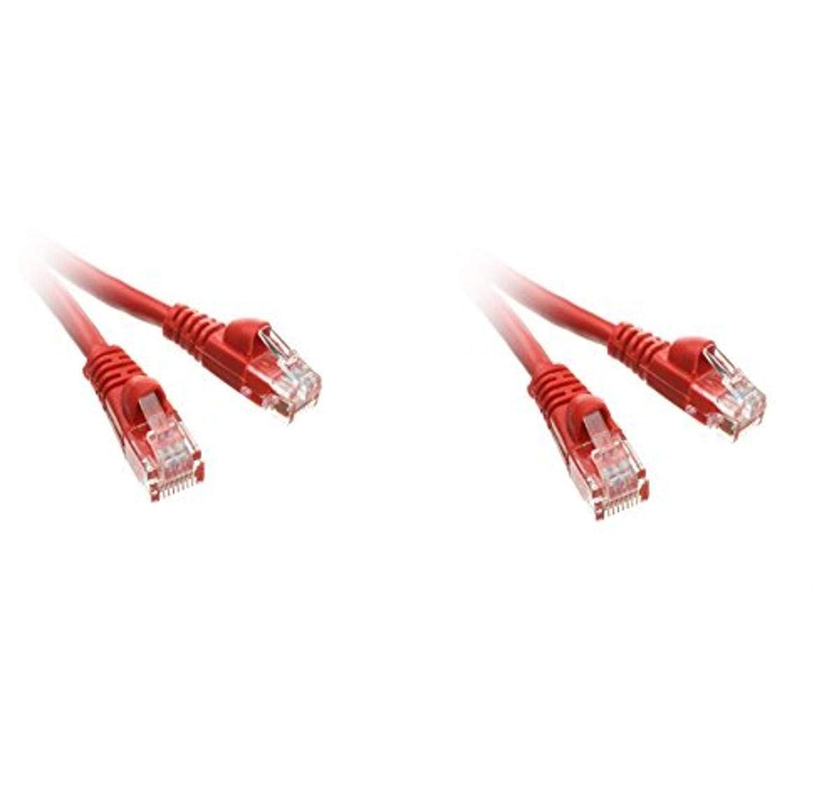 2 Pack Cat5e Ethernet Patch Cable, Snagless/Molded Boot 25 Feet Red, CNE486500
