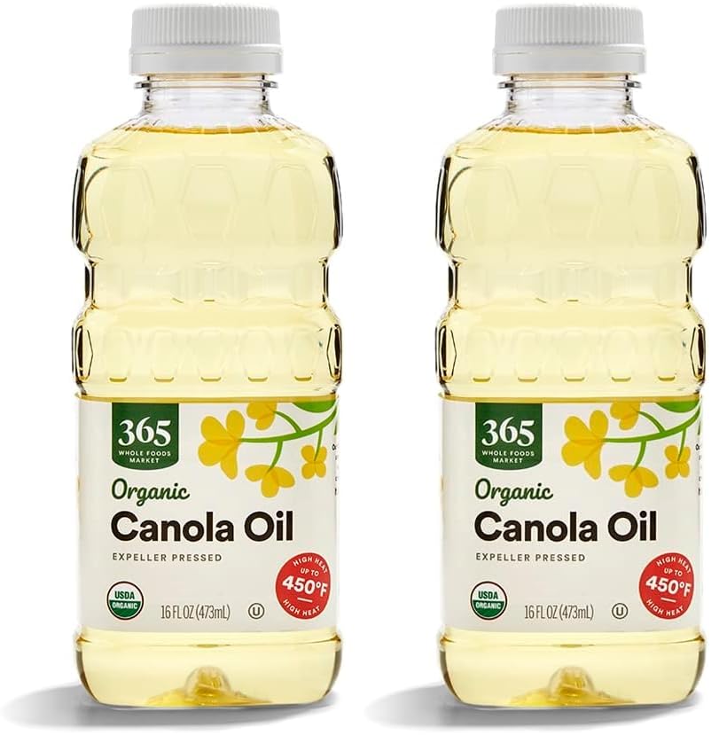 365 by Whole Foods Market, Organic Canola Cooking Oil, 16 Fl Oz (Pack of 2)