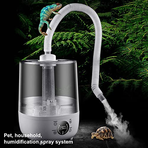 Humidificador de niebla para reptiles, con control de humedad y manguera para paludario, vivero, anfibios, herpes, tanque silencioso de reptiles de 5 litros