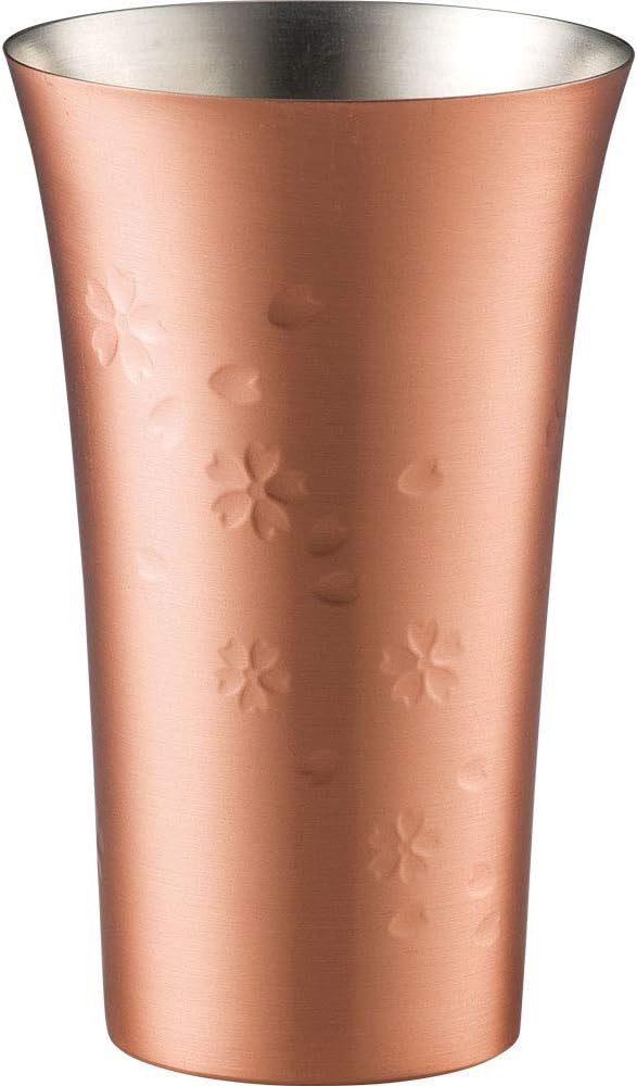 和平フレイズ 燕三条 職人仕事が生み出すこだわりの道具 純銅 桜タンブラー 370ml 錫メッキ 匠弥(たくみや) TY-055