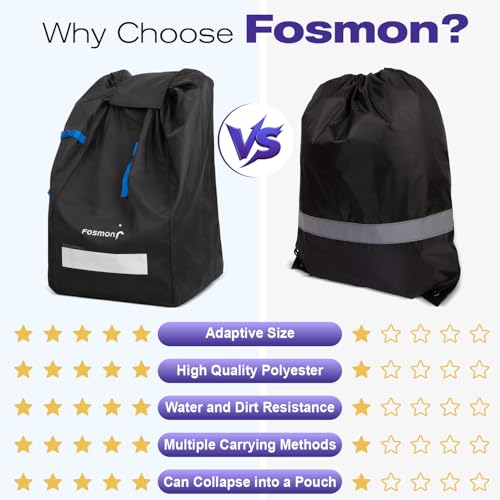 Image of Car Seat Travel Bag for Airplane, Padded Gate Check Backpack Straps | Large Gate Check Bag, Padded Backpack Straps, Water Resistant Cover, Fits Infant Carrier Booster and Standard Seats