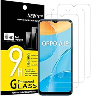 NEW'C [3 Pack] Designed for Oppo A15, Oppo A15s Screen Protector Tempered Glass, Case Friendly Anti Scratch Bubble Free Ultra Resistant