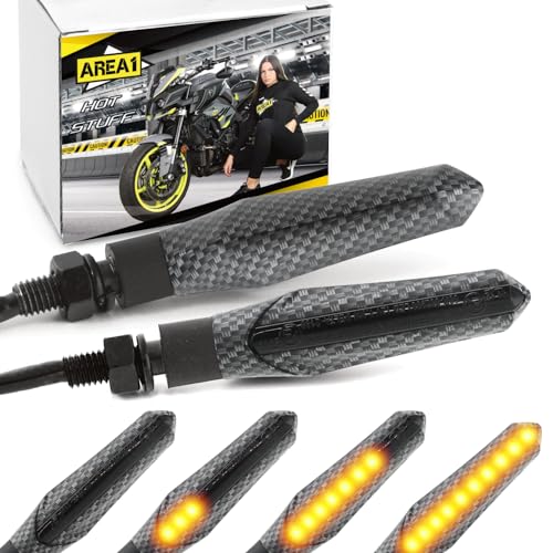 Area1 Motorrad LED Blinker e-geprüft carbon Lauflicht-Effekt 2 Stück/M8 für z.B. 790 Duke 390 Duke 690 SMC/R MT07 MT09 MT125 Z900 Z650 Z500 Z125 CMX500 CB500 SV650 GSX-S R12 S1000 F750GS R1250GS Tuono