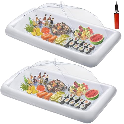 HBlife Inflatable Serving Bar with Jumbo Mesh Food Cover, Party