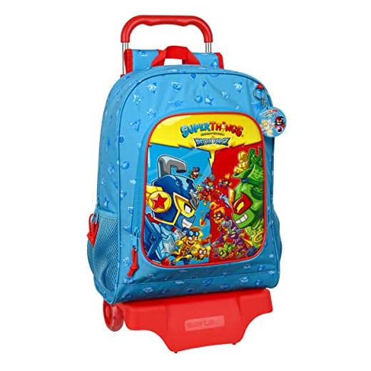 SUPERZINGS - Mochila Infantil, Modelo 522 con Carro Safta 905, Ideal para Niños de Diferentes Edades, Cómoda y Versátil, Calidad y Resistencia, 32x42x14 cm, Color Azul
