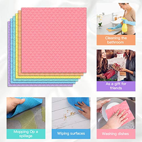 Jekayla Swedish Dishcloth Cellulose Sponge Cloths, Eco-Friendly Reusable Cleaning Cloths For Kitchen, 12 Pack Of Absorbent Dish Washing Paper Towel(12 Dishcloths - Assorted) #TOP3