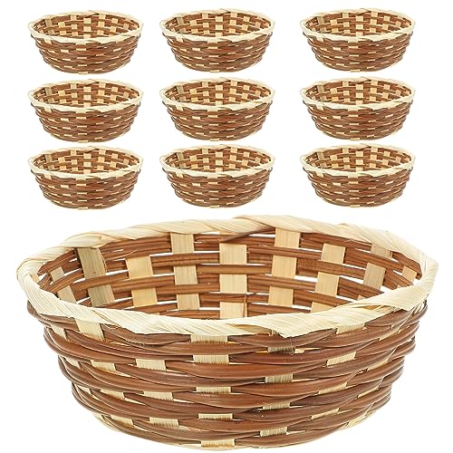 UPKOCH Cesta De Pão De Bambu Cestas De Frutas Tecidas Cestas De Servir Bancada Suporte De Legumes Ti